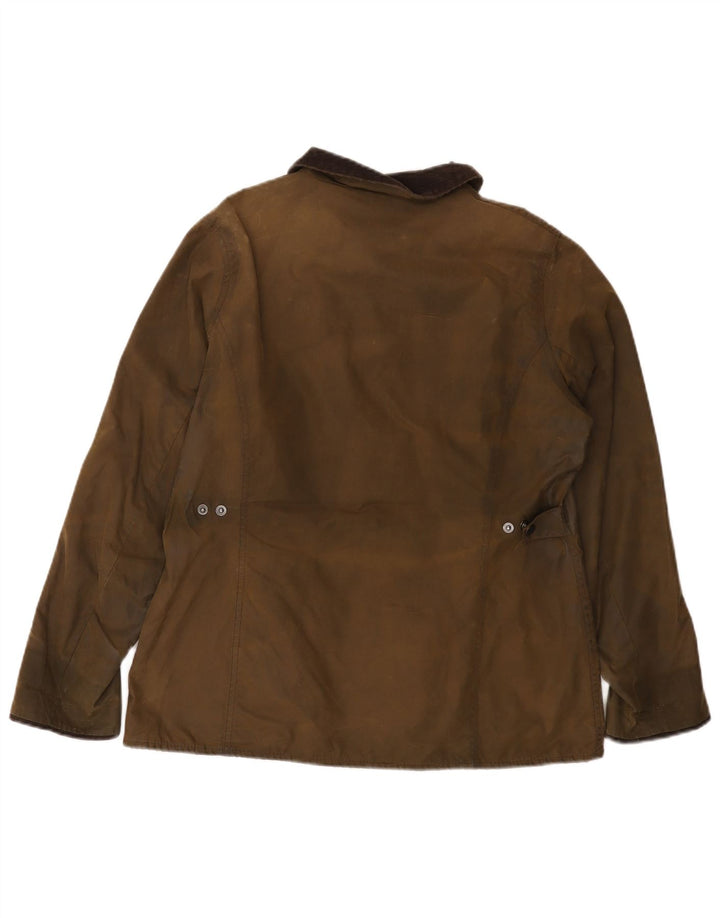 BARBOUR Damenjacke aus gewachster Baumwolle, UK 14, große Khaki-Baumwolle