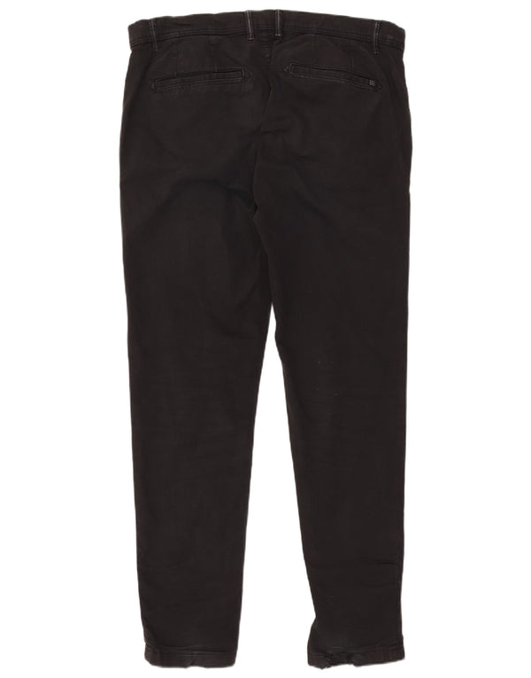 Zara Herren Slim Chino Hose EU 46 XL W36 L31 Schwarz