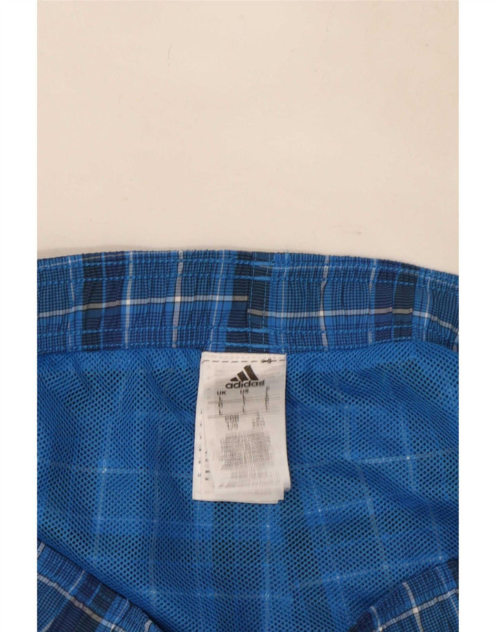 Adidas Herren-Badeshorts, groß, marineblau, kariert, Polyester