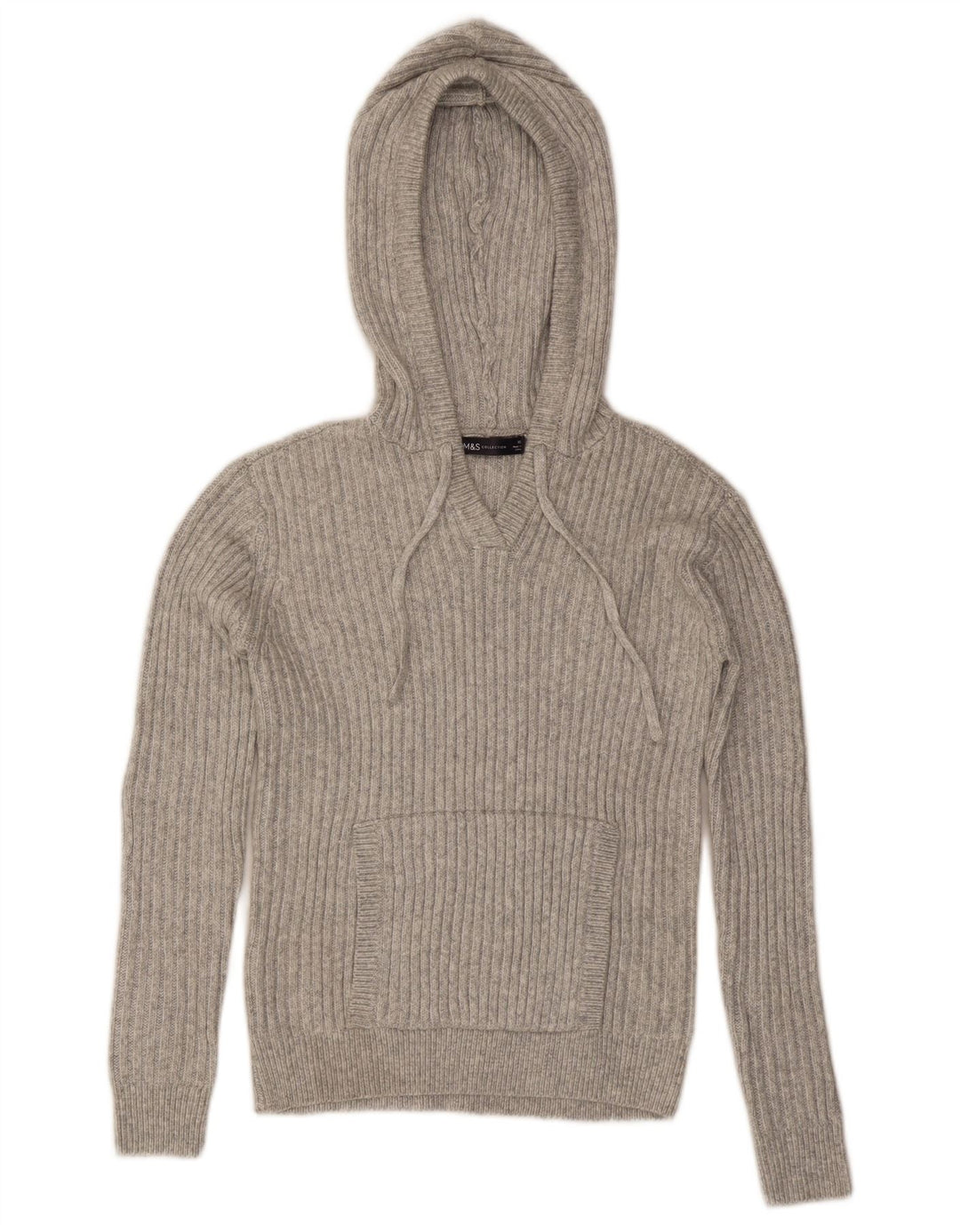 Marks & Spencer Damen Kapuzenpullover Pullover UK 6 XS Grau Polyester