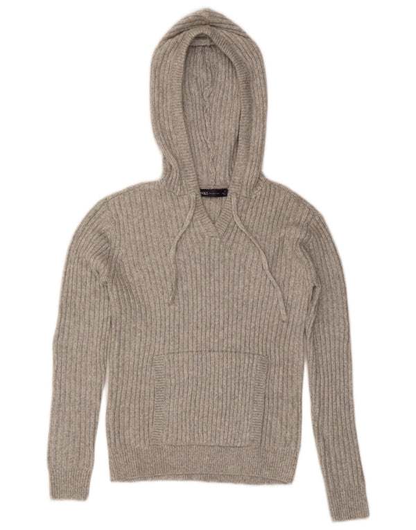 Marks & Spencer Damen Kapuzenpullover Pullover UK 6 XS Grau Polyester