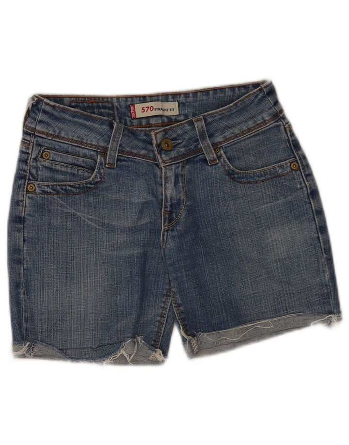 Levi's Damen 570 Denim Shorts W26 Small Blaue Baumwolle