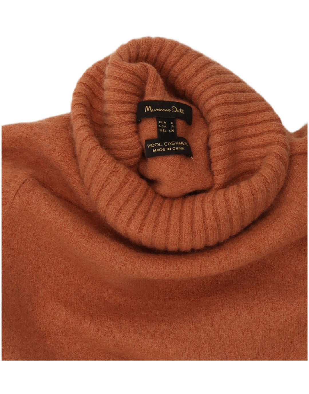 Massimo Dutti Rollkragenpullover für Mädchen, 7–8 Jahre, kleine braune Wolle