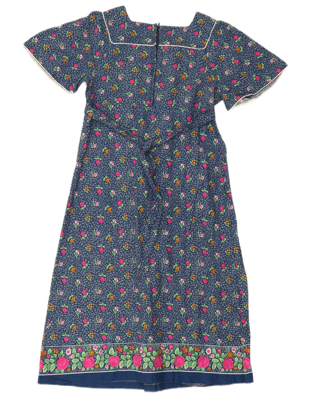 Nuova Moda Damen Maxikleid IT 44 Mittelblau geblümt