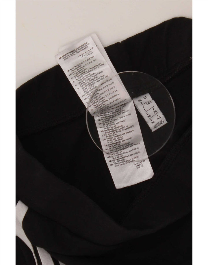 Adidas Damen Leggings UK 8 Small Schwarz Baumwolle