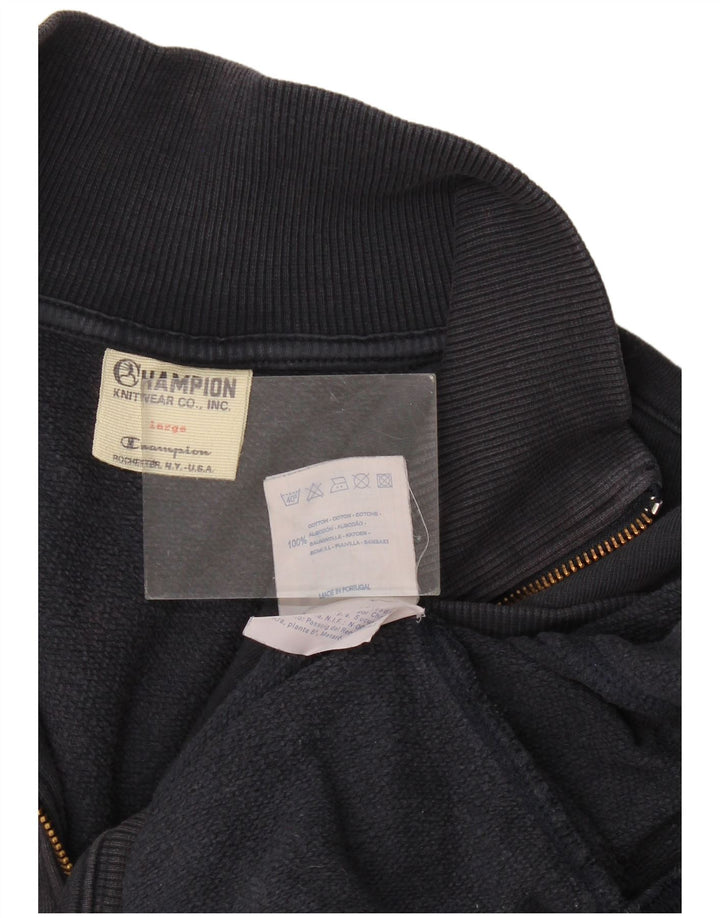 Champion Herren-Sweatshirt mit Reißverschluss am Hals, groß, marineblau, Baumwolle