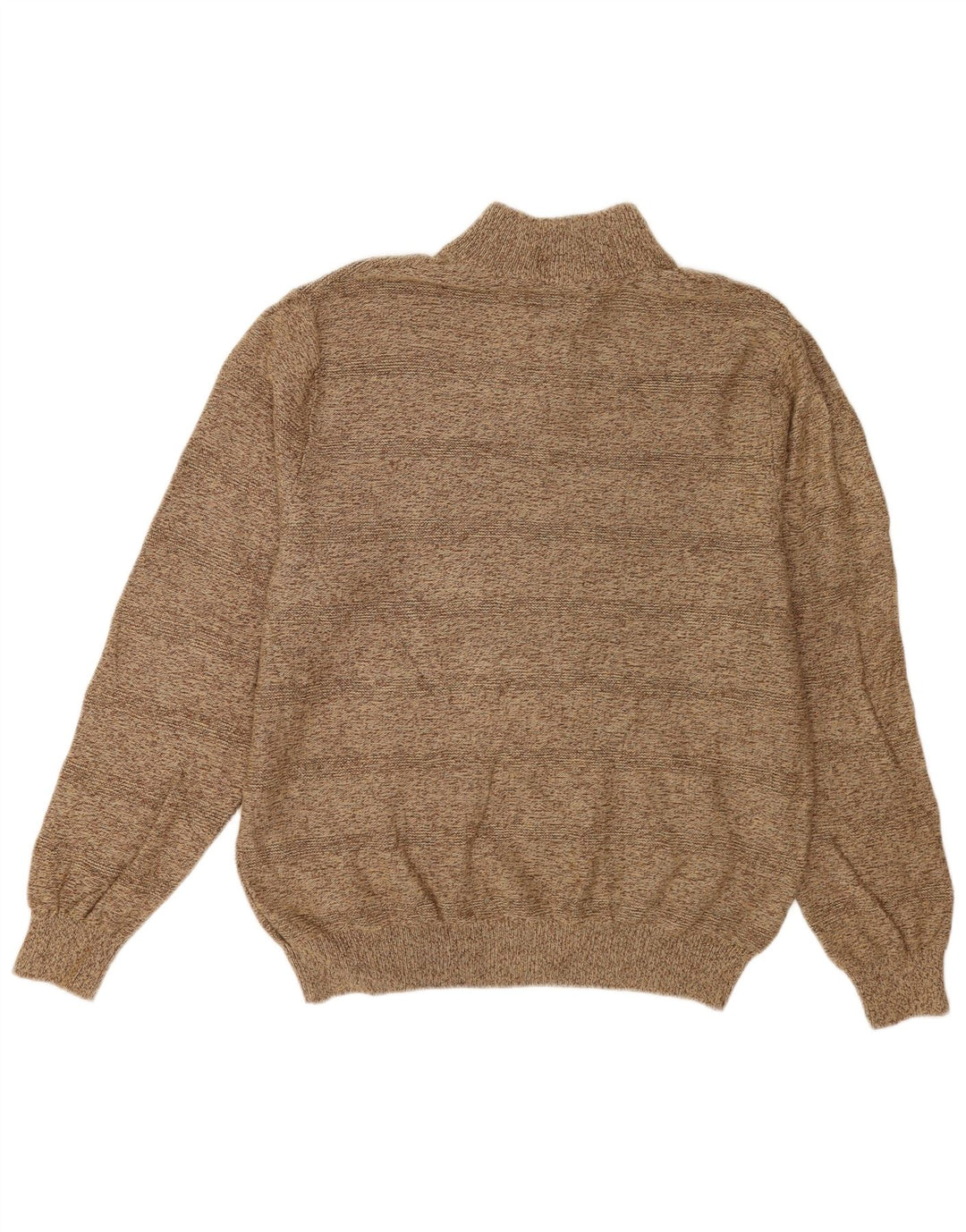 Chaps Herren-Pullover mit Knopfkragen, groß, aus brauner Baumwolle