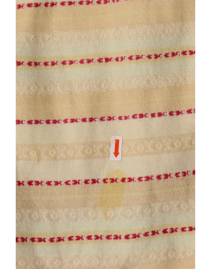 RIVER MOUNTAIN Mens Flannel Shirt Large Beige Striped
