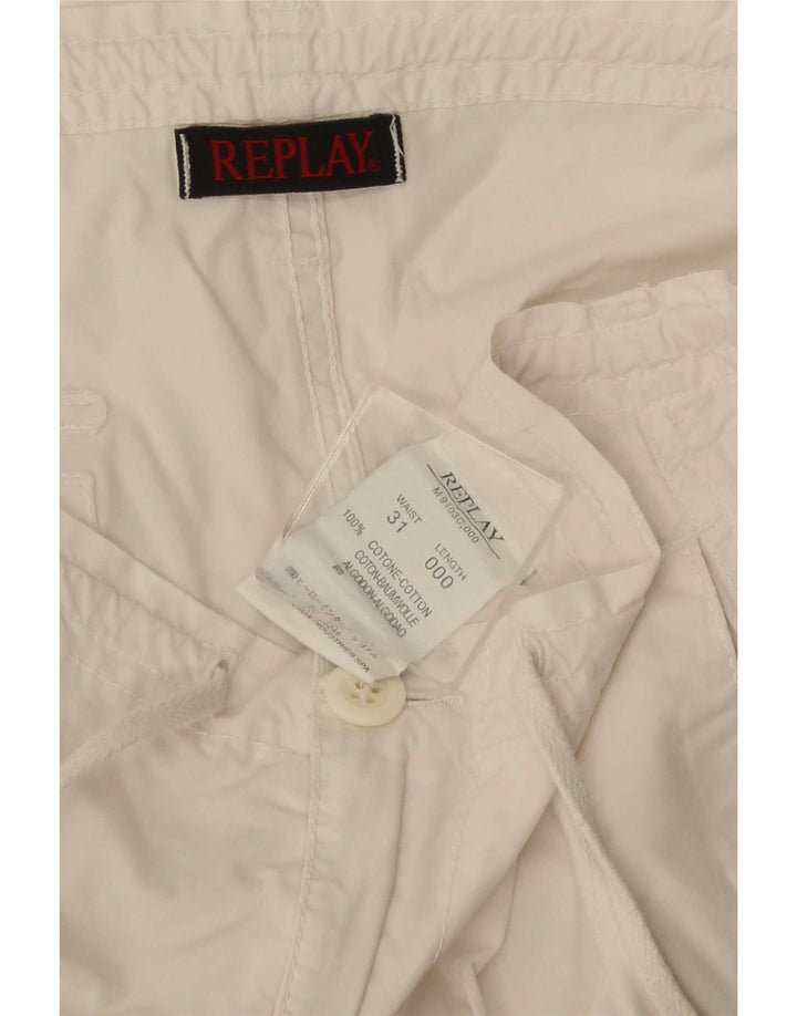 Replay Herren-Bermudashorts W31, mittelweiße Baumwolle