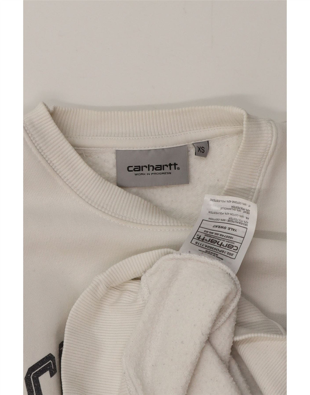 CARHARTT Herren-Sweatshirt mit Grafik, XS, weiße Baumwolle