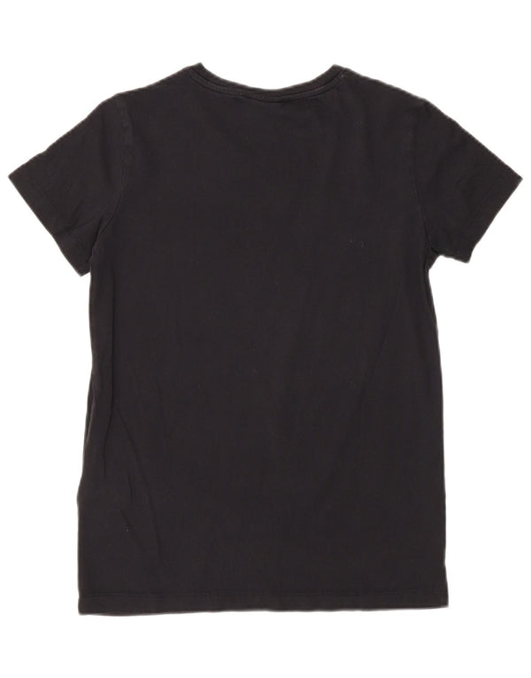 Champion Damen Grafik-T-Shirt-Oberteil UK 10 Small Schwarz