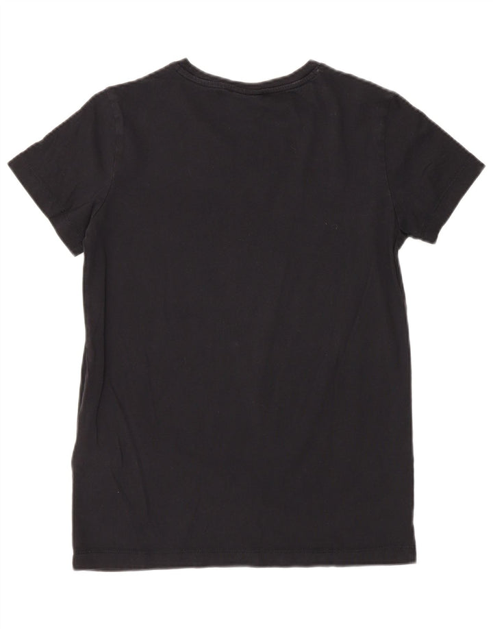 Champion Damen Grafik-T-Shirt-Oberteil UK 10 Small Schwarz