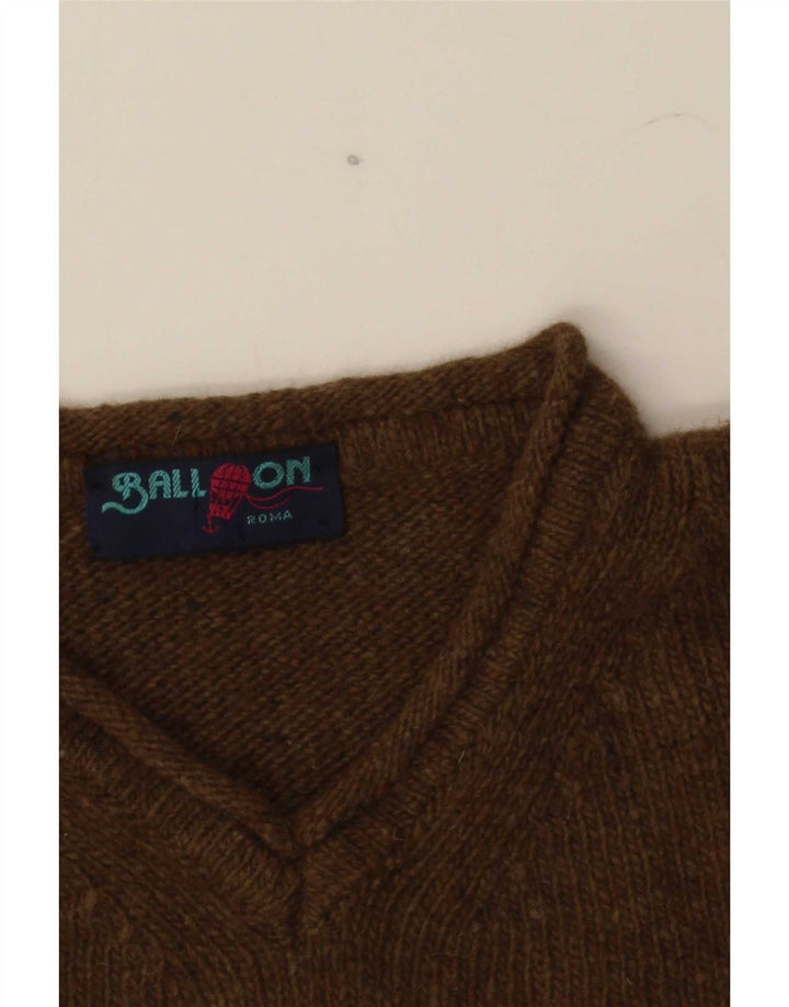 Balloon Herren-Pullover mit V-Ausschnitt, Mittelbraun