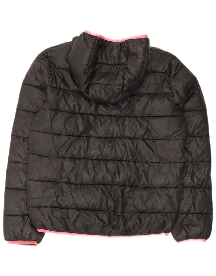 Champion Wattierte Jacke mit Kapuze für Mädchen, 13–14 Jahre, XL, Schwarz, Polyester