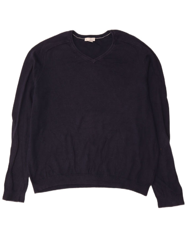 Gap Herren-Pullover mit V-Ausschnitt, XL, marineblaue Baumwolle