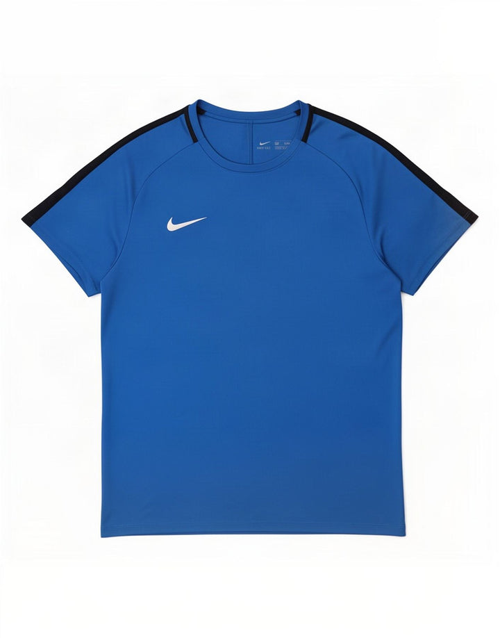 Nike Herren Dri Fit T-Shirt Top XL Blaues Colourblock-Polyester