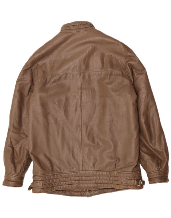 Camox Herren Bomber Lederjacke UK 38 Mittelbraun