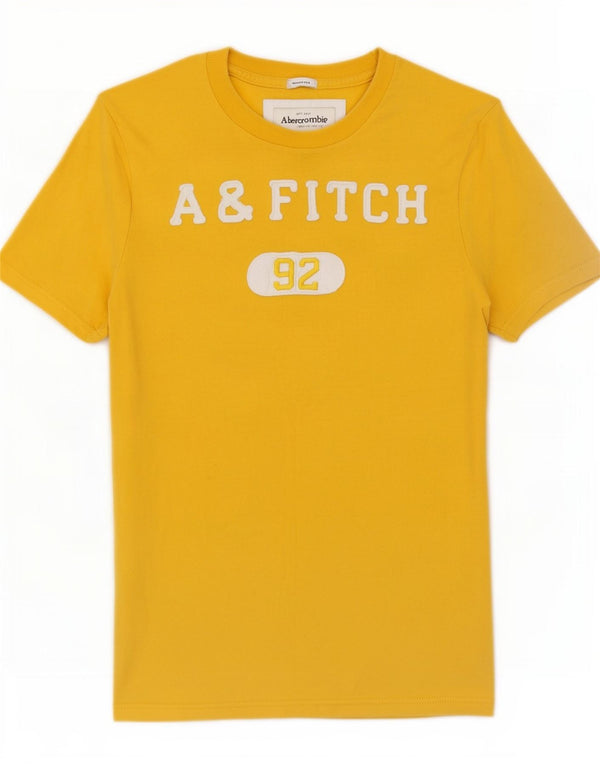 Abercrombie & Fitch Herren Muscle Graphic T-Shirt Top XL Gelb Baumwolle