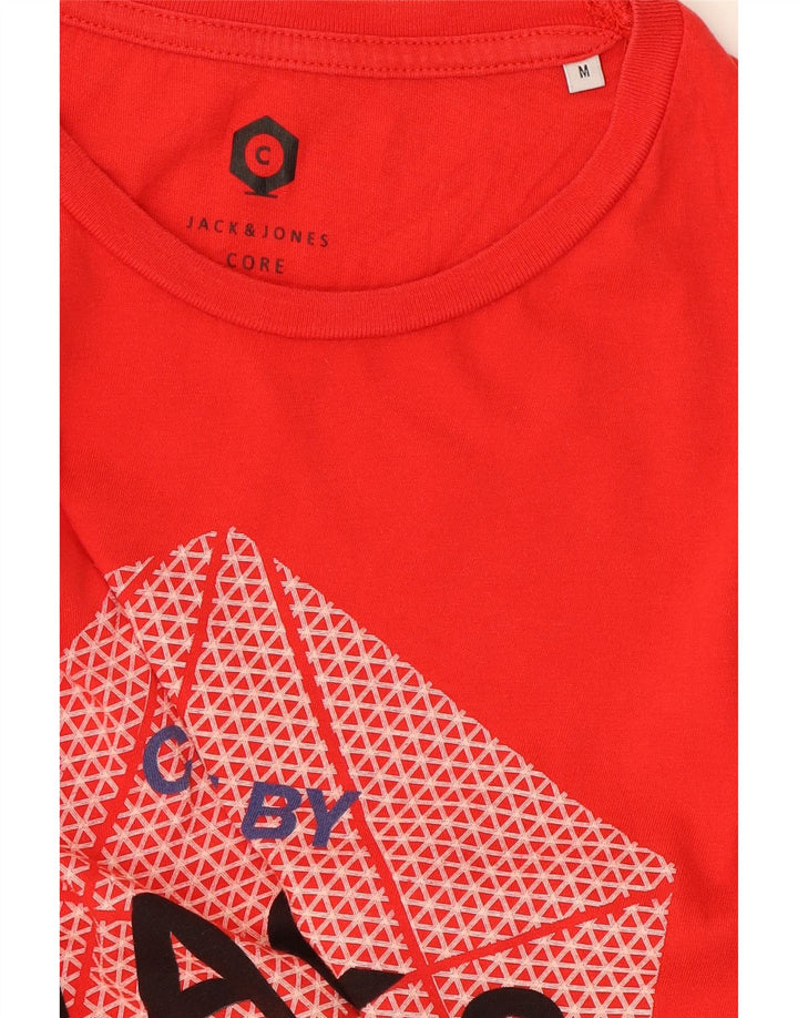 JACK & JONES Mens Graphic T-Shirt Top Medium Red Cotton Vintage Jack & Jones and Second-Hand Jack & Jones from Messina Hembry 