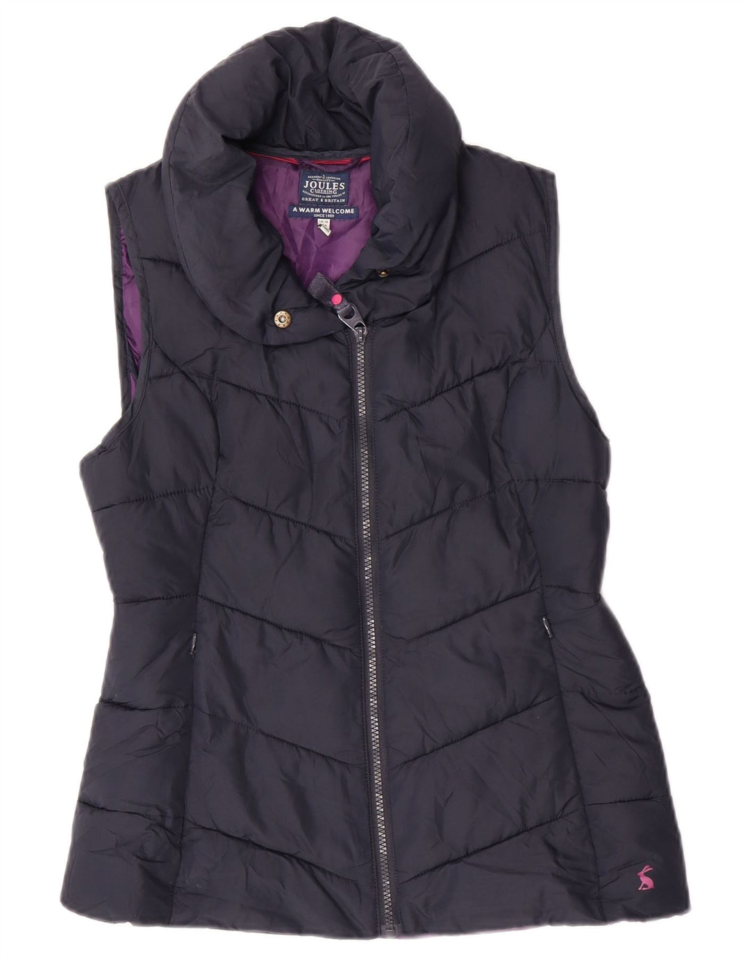 Joules Damen Wattierte Weste UK 10 Small Marineblau Polyester