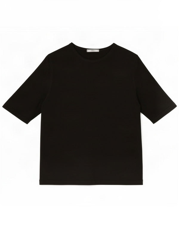 Marks & Spencer Damen T-Shirt Top UK 12 Medium Schwarz Acryl