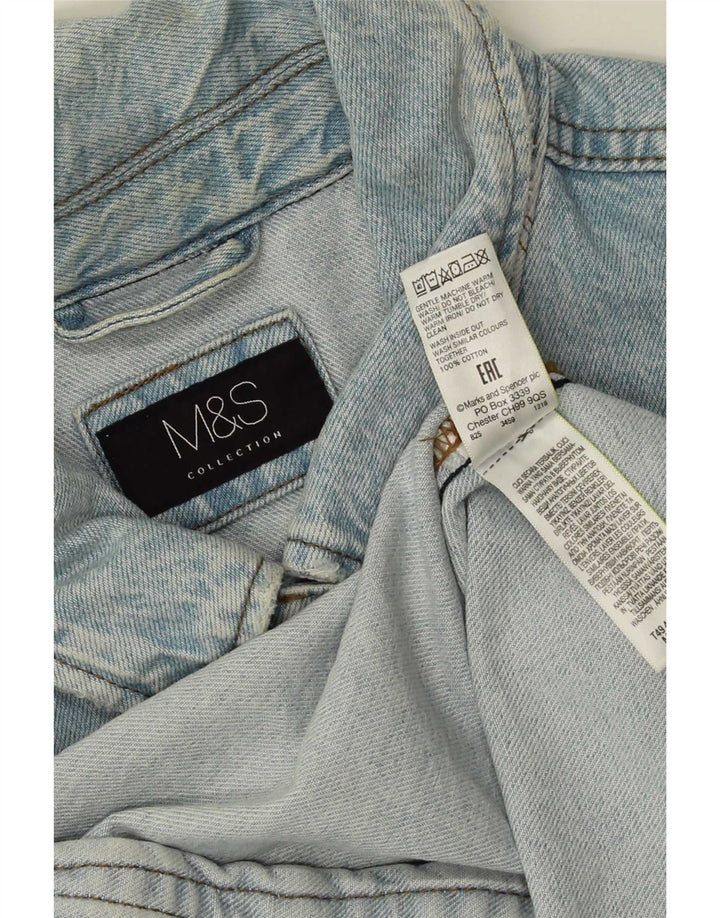 Marks & Spencer Damen Jeansjacke UK 28 6XL Blaue Baumwolle