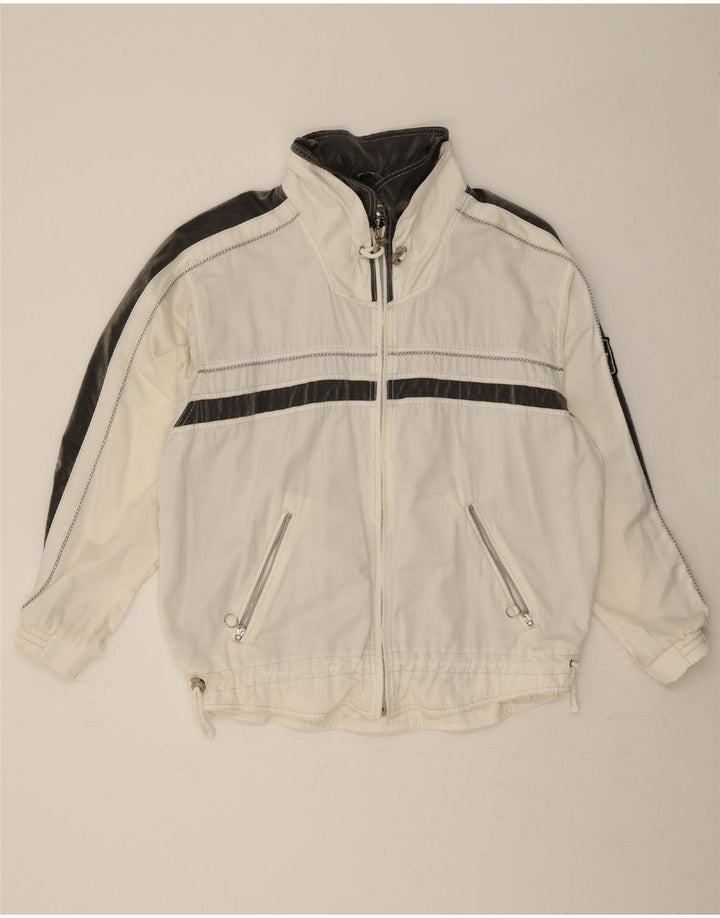 SILVY Mens Tracksuit Top Jacket IT 48 Medium White Cotton Vintage Silvy and Second-Hand Silvy from Messina Hembry 