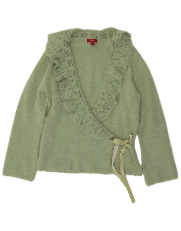 Monsoon Damen-Cardigan-Pullover UK 16 Large Green Angora