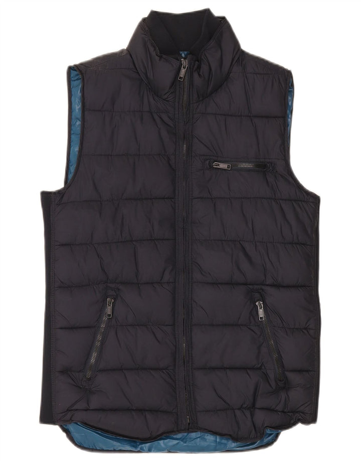 Zara Herren Wattierte Weste UK 36 Small Marineblau
