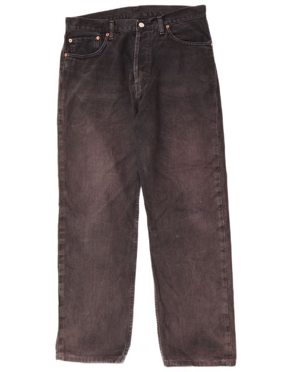 Levi's Damen Straight Jeans W36 L31 Schwarze Baumwolle