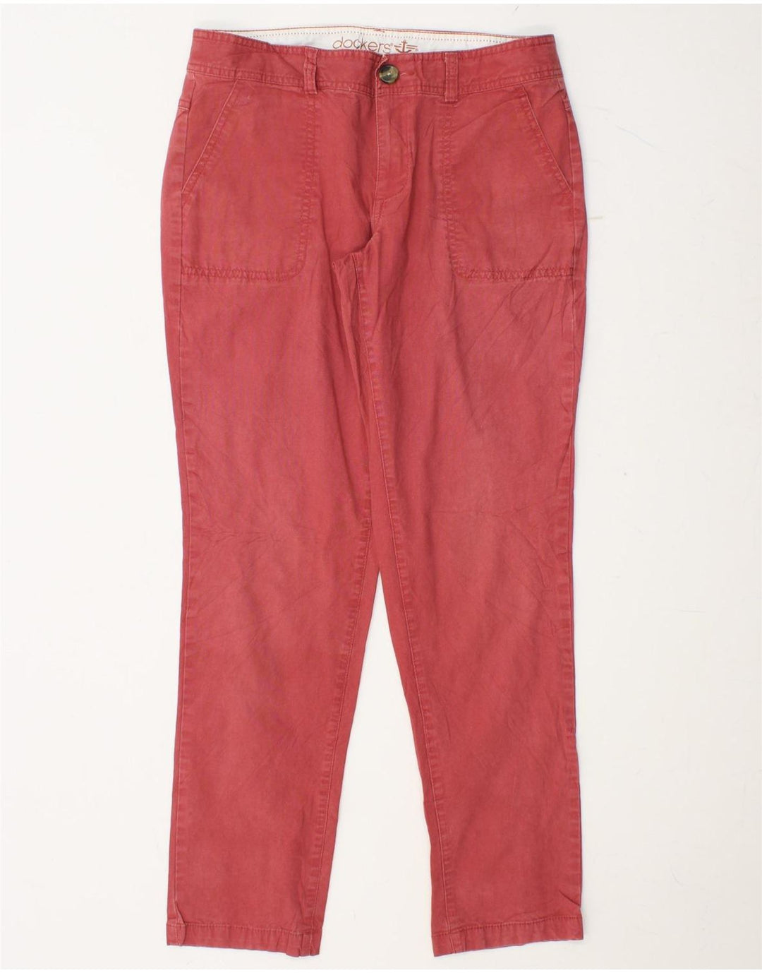 DOCKERS Damen Slim Chino-Hose US 6 Medium W30 L30 Rosa Baumwolle