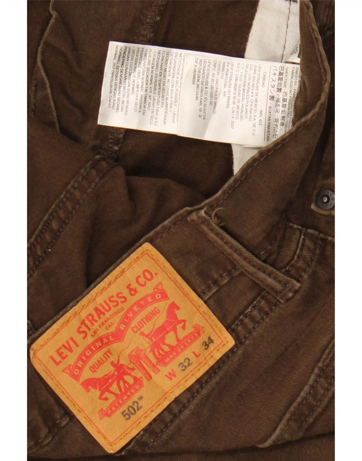LEVI'S Herren 502 Slim Tapered Jeans W32 L34 Braune Baumwolle