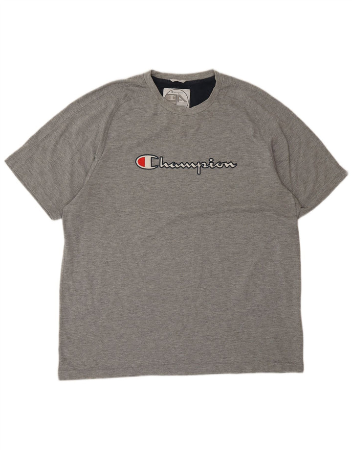 Champion Herren Grafik T-Shirt Top 2XL Grau Baumwolle