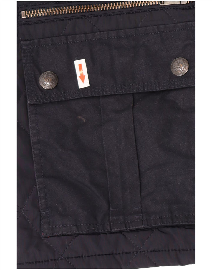 Ted Baker Steppjacke für Herren, Größe 4, groß, marineblaues Polyester