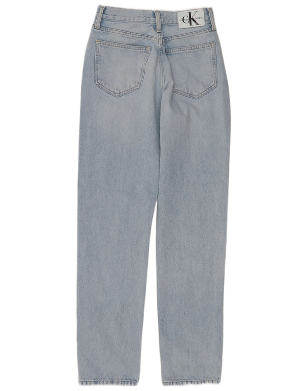 Calvin Klein Damen High Waist Tapered Jeans W27 L32 Blaue Baumwolle