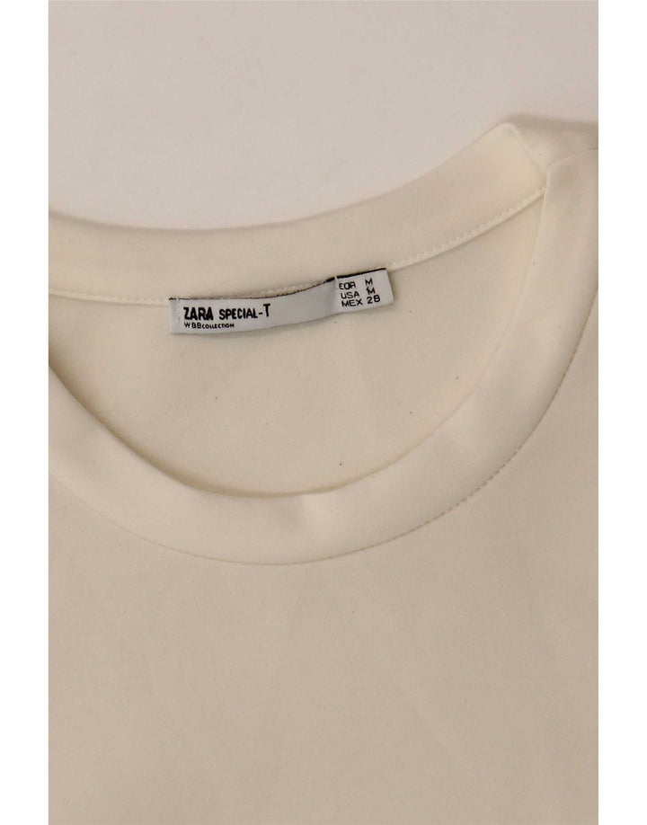 Zara Damen Sweatshirt-Pullover-Kleid UK 12 Medium Off White