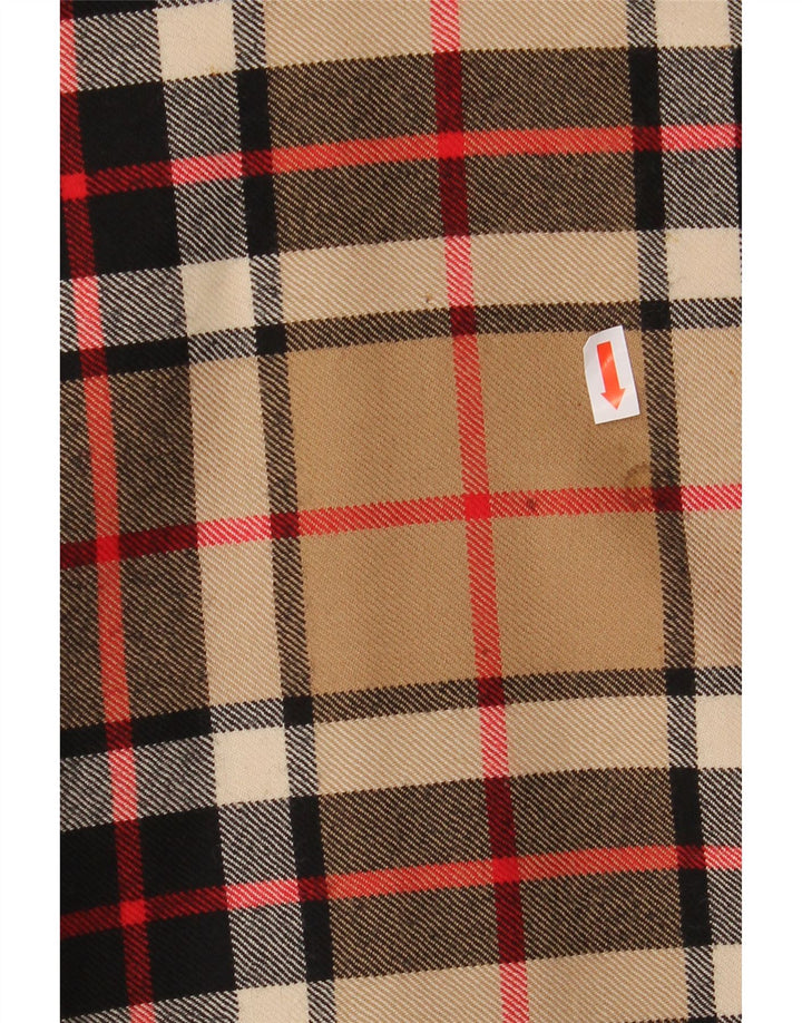 VINTAGE Damen Wickelrock W38 XL Beige kariert