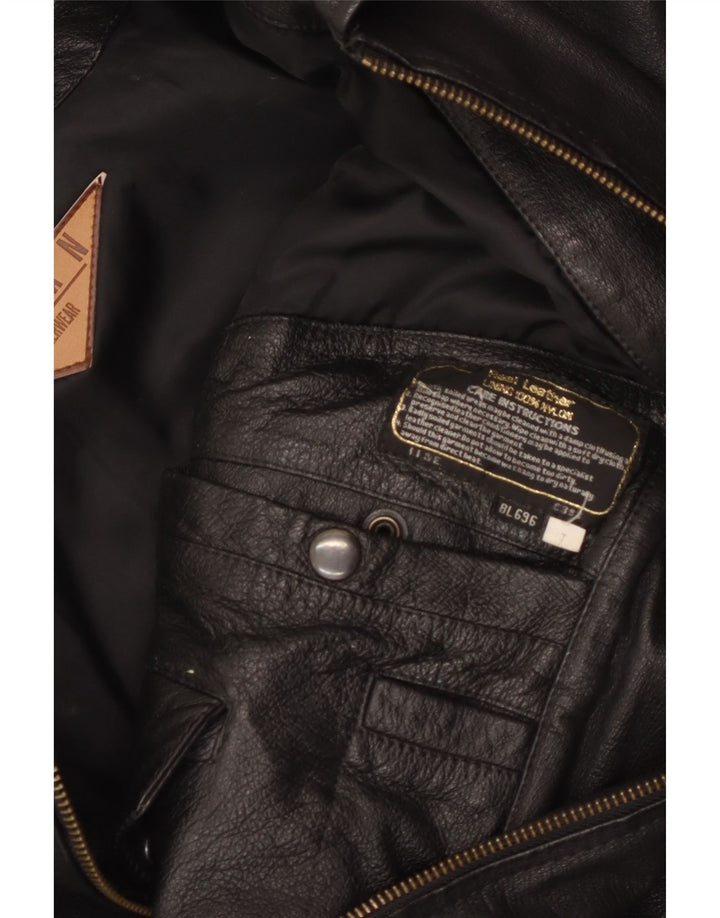 MILAN Herren Lederjacke UK 40 Großes schwarzes Leder