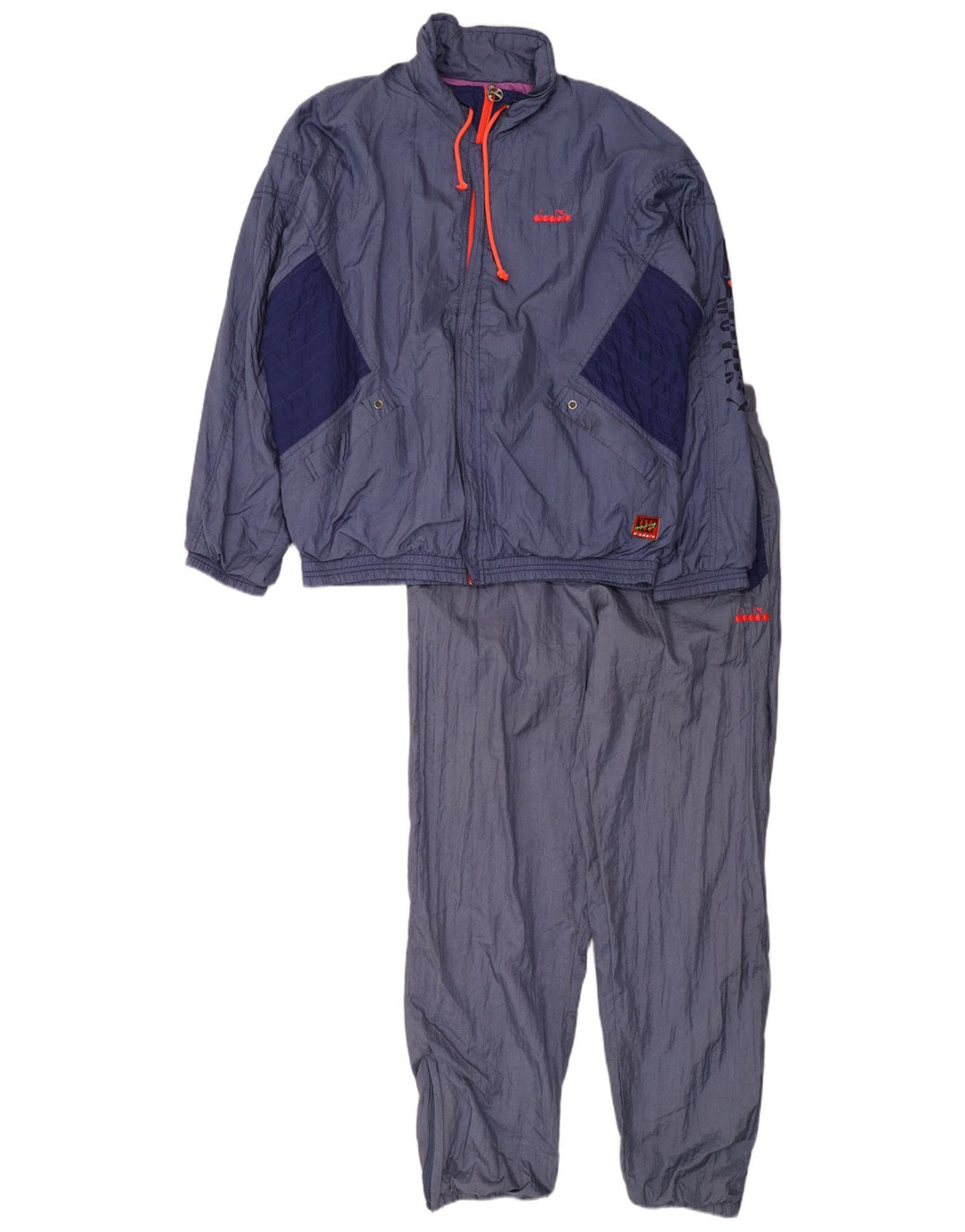 Diadora Damen-Trainingsanzug mit Grafik, groß, Marineblau, Farbblock