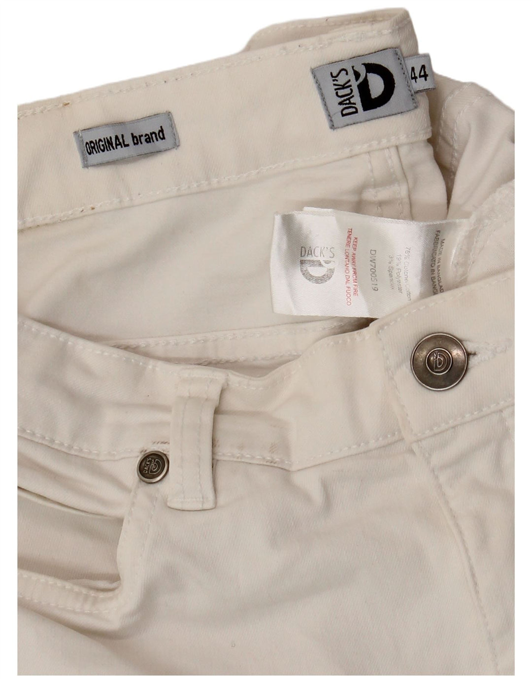 DACK'S Damen Slim Jeans IT 44 Medium W32 L28 Weiße Baumwolle