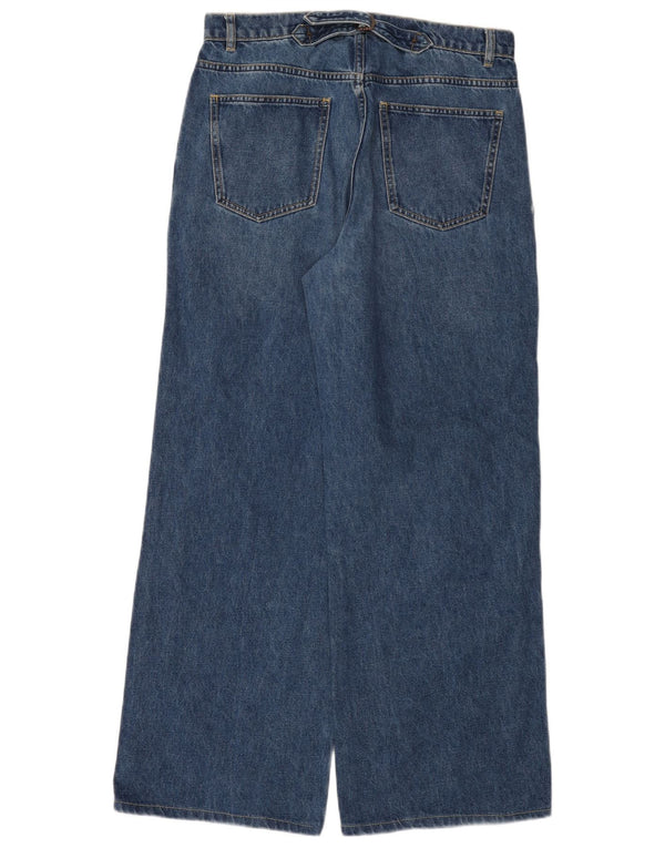 Massimo Dutti Damen-Jeans mit weitem Bein, EU 40, Mittel W30 L30, blaue Baumwolle