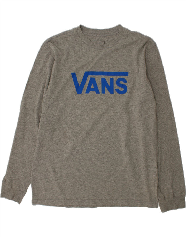 VANS Boys Graphic Top Long Sleeve 13-14 Years XL Grey Cotton Vintage Vans and Second-Hand Vans from Messina Hembry 