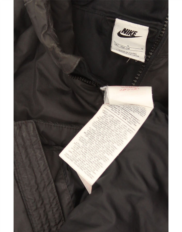 Nike Wattierte Jacke mit Kapuze für Jungen, 12–13 Jahre, Größe L, Schwarz, Polyester