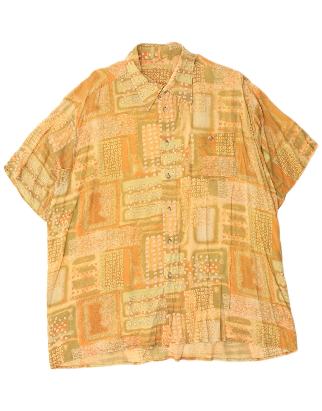 Vintage Herren Kurzarmshirt XL Gelb Geometrisch