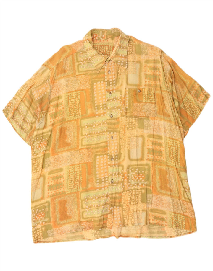 Vintage Herren Kurzarmshirt XL Gelb Geometrisch