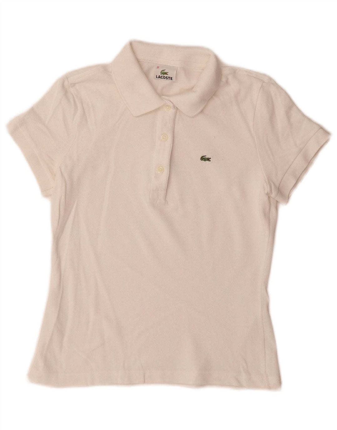 Lacoste Damen Poloshirt Größe 38 Medium Weiß