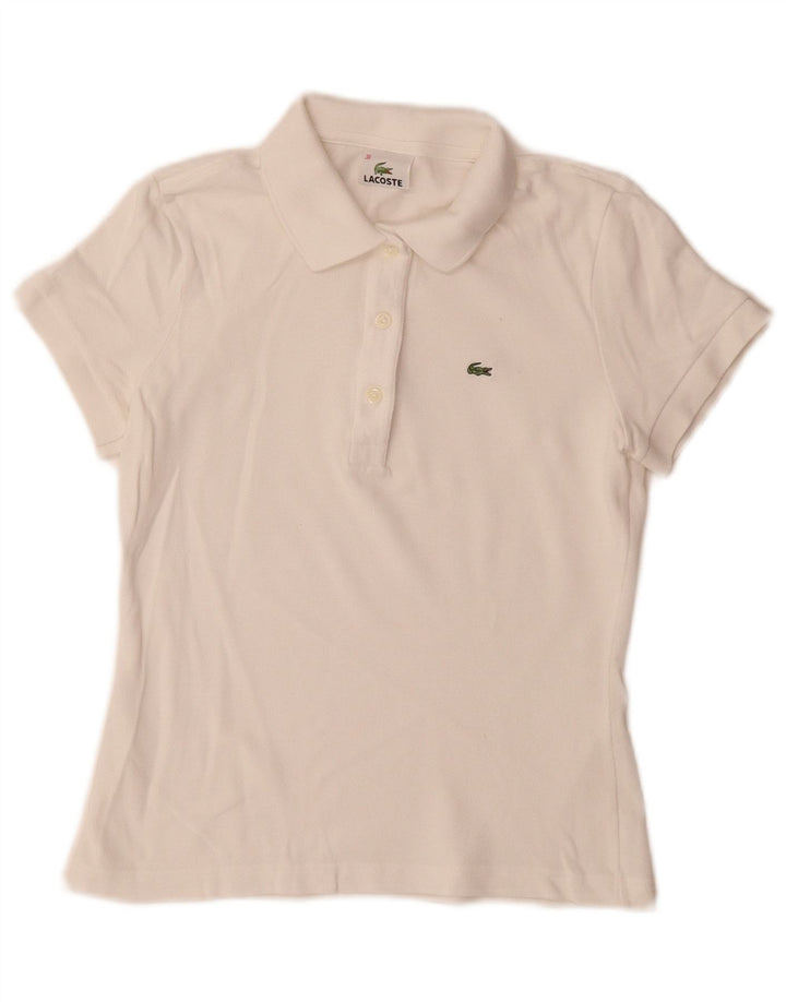 Lacoste Damen Poloshirt Größe 38 Medium Weiß