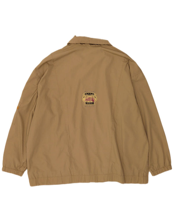 Vintage Herren Bomberjacke UK 46 3XL Beige Farbblock