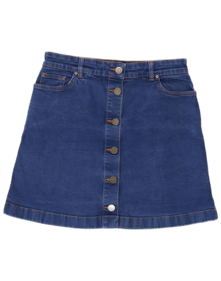 Oasis Damen Jeansrock UK 12 Medium W30 Blaue Baumwolle