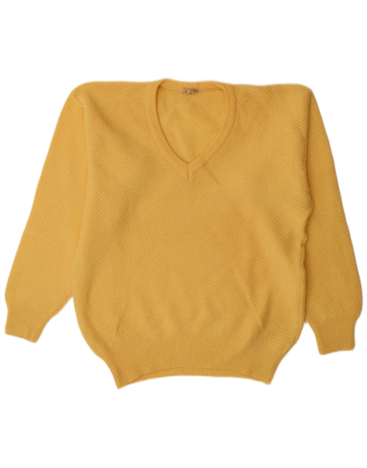 Ragno Herren-Pullover mit V-Ausschnitt, UK 46, XL, Gelb